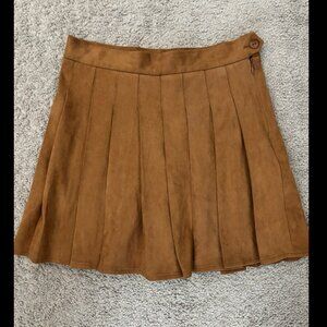 Forever 21 Brown Mini Pleated Skirt Small